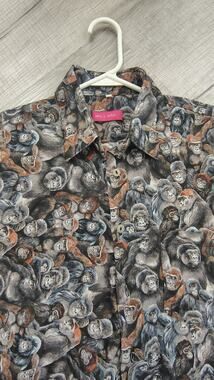 Gorilla amo y senor Short Sleeve Button-up Shirt XL